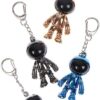 1 PC Creative New 3D Astronaut Space Alien Keychain Alloy Gift For Gadgets For Keychain Holder (Silver)-B0BXTW68QV