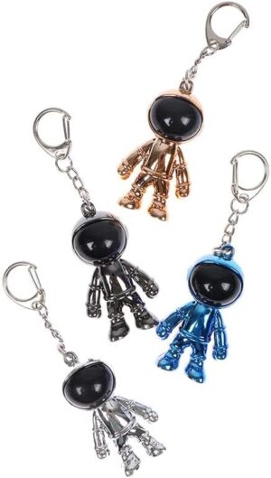 1 PC Creative New 3D Astronaut Space Alien Keychain Alloy Gift For Gadgets For Keychain Holder (Silver)-B0BXTW68QV