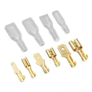 2.8/4.8/6.3 mm Crimping terminal insulation seal wire connector male and female plug spring terminal Kit (135, gold, 2.8-4.8-6.3)-B0F8NXQT43