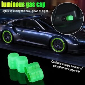4PCS Green Fluorescence, Bike Motorcycle Noctilucous Illuminated Valve Cap, Universal Wheel Valve Caps for Car Truck Motorcycles Bike Tires, Need Sunlight to Absorb Energy-B0CGGKQQ2F