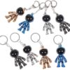 1 PC Creative New 3D Astronaut Space Alien Keychain Alloy Gift For Gadgets For Keychain Holder (Silver)-B0BXTW68QV