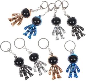 1 PC Creative New 3D Astronaut Space Alien Keychain Alloy Gift For Gadgets For Keychain Holder (Silver)-B0BXTW68QV