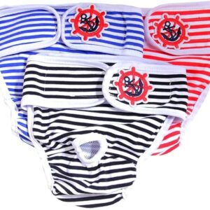 B0DVDMFHM5- [1 Pcs] Female Dog Shorts Panties Menstruation Underwear Briefs Jumpsuit Pet Physiological Pant Diaper Sanitary Washable Dog Pants (Black, L -Waist 35-45cm, 1, one piece)