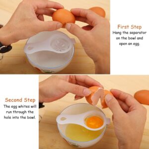 Boerni 10 inch Hand Push Whisk,Semi-Auto Egg Whisk Hand Push Press Whisk Rotating Push Mixer Milk Frother Egg Beater with Egg White Filter Separator for Whisking, Beating, Stirring-B09V2R1Q8T