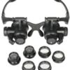 B0CFBHXKHF- - 1PCS -Loupe Magnifier Glasses With 2 LED Light Lens Magnifying Head-Mounted for Reading Jewelers Making Watch Repair 10X 15X 20X 25X