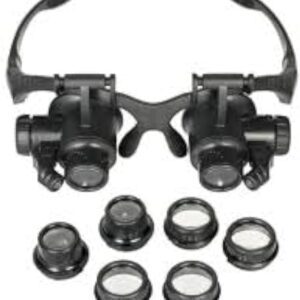B0CFBHXKHF- - 1PCS -Loupe Magnifier Glasses With 2 LED Light Lens Magnifying Head-Mounted for Reading Jewelers Making Watch Repair 10X 15X 20X 25X