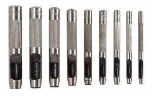B0DVLKBSG8- Leather Hole Punch Tool 9PCS 2.5-10mm Carbon Steel Belt Hole Puncher Round Leather Gasket Hollow Hole Punch Set - Germany Qualty Standered