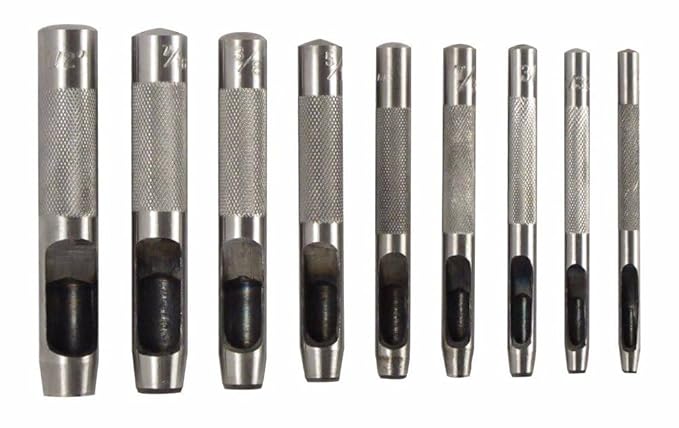 B0DVLKBSG8-MySouq-Store Leather Hole Punch Tool 9PCS 2.5-10mm Carbon Steel Belt Hole Puncher Round Leather Gasket Hollow Hole Punch Set - Germany Qualty Standered