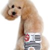 B0DVDMFHM5- [1 Pcs] Female Dog Shorts Panties Menstruation Underwear Briefs Jumpsuit Pet Physiological Pant Diaper Sanitary Washable Dog Pants (Black, L -Waist 35-45cm, 1, one piece)