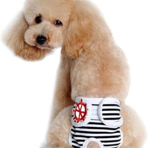 B0DVDMFHM5- [1 Pcs] Female Dog Shorts Panties Menstruation Underwear Briefs Jumpsuit Pet Physiological Pant Diaper Sanitary Washable Dog Pants (Black, L -Waist 35-45cm, 1, one piece)