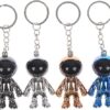 1 PC Creative New 3D Astronaut Space Alien Keychain Alloy Gift For Gadgets For Keychain Holder (Silver)-B0BXTW68QV