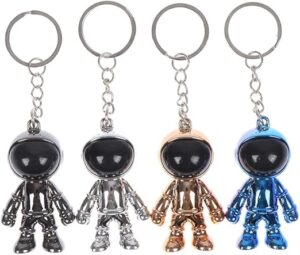1 PC Creative New 3D Astronaut Space Alien Keychain Alloy Gift For Gadgets For Keychain Holder (Silver)-B0BXTW68QV