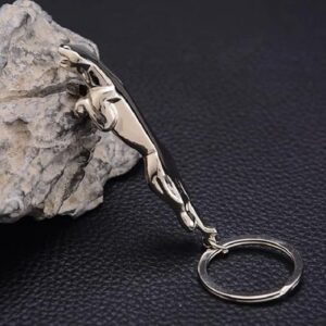 Metal Stainless Steel Leopard Keychain For Women Men Jaguar Car Keyrings Fine Bag Key Chains Creative Jewelry Gift 6Cm / 7Cm--B0DJDYB9TG
