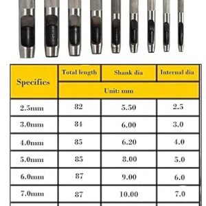 61auhbjrONL._SY500_ B0DVLKBSG8- Leather Hole Punch Tool 9PCS 2.5-10mm Carbon Steel Belt Hole Puncher Round Leather Gasket Hollow Hole Punch Set - Germany Qualty Standered
