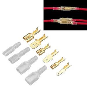 2.8/4.8/6.3 mm Crimping terminal insulation seal wire connector male and female plug spring terminal Kit (150, gold, 2.8-4.8-6.3)-B0F8NVXBTD