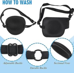 1Pcs-Kid's/Adult Black Adjustable Soft and Comfortable Pirate Eye Patch Single Eye Mask for Amblyopia Lazy Eye ‍ (Left)--B0DBMYJSMW