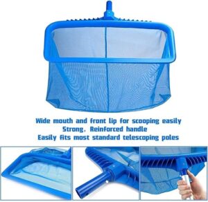 B0CTFB425L- 1PCs Pool Skimmer Net, Heavy Duty Leaf Rake Cleaning Tool, Fine Mesh Deep Bag Catcher with Strong Plastic Frame for Cleaning Swimming Pool & Pond