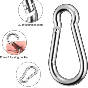 4Pcs 304#Stainless Steel Carabiner Clips, 2.75 Inch M7 Heavy Duty Spring Snap Hook,Galvanized Steel Quick Link Clip for Outdoor Equipment Gear,Pet Leash,Hanging Plants-B09CNLZK5Q