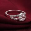 1PCs Silver Ring Crystal Heart Shaped Wedding Jewelry Engagement Ring Women Accesories-B0DS2XMK77