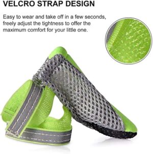 B0F5PCCD3G- Pet Dog Shoes Breathable Waterproof Outdoor Walking Net Soft Summer Pet Shoes Night Safe Reflective Boots for Small Medium Dogs (Green, XL)
