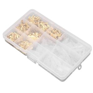 2.8/4.8/6.3 mm Crimping terminal insulation seal wire connector male and female plug spring terminal Kit (150, gold, 2.8-4.8-6.3)-B0F8NVXBTD