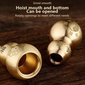 1Pcs Chinese Good Luck Brass Gourd Figurine Crafts Bagua Diagram Pattern Charm Amulet Statue Sculpture Feng Shui Home Decoration Random (ACLJY688-7)-B0DS6J7HHW