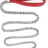 B0FB9D1RB9-MySouqEg Store - Heavy Duty Dog Leash,4FT/6FT Metal Pet Lead with Stainless Steel Links and Comfortable Handle for Medium & Large Size Dogs (Red, 48" * 1.20M)