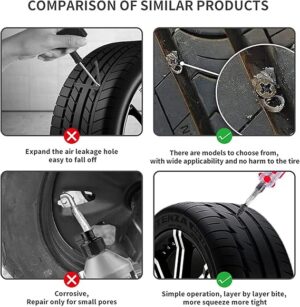 10Pcs Tire Repair Rubber Nail Tubeless Tyre Repair Rubber Nails Kit,Vacuum Tire Repair Nail Puncture Repair Nail Self-Service Tire Repair Fast Repair Tool for Motorcycle Bike Car,1xScrewdriver (S)-B09L1451QJ