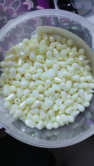 50pcs Premium Crystal Teardrop Beads with Iridescent Rainbow Effect - Ideal for DIY Crafts and Jewelry Making--	B0F7829WJD