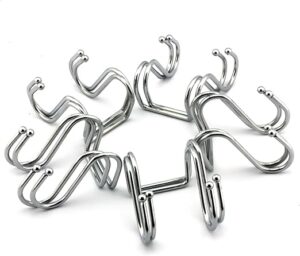 خطافات تعليق مزدوجة على شكل حرف S ستيل من رويلينج مطبخ بملائمة عالمية متينة - لاستخدامات متعددة ولفوط الحمام وتعليق النباتات في الحديقة 10 قطع ستانلس فضي 3.0 رطل 3.0--B01M6YPQRA--