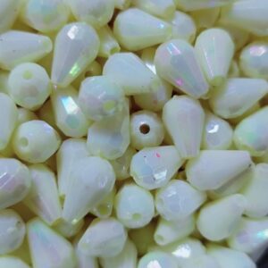MySouqEg Store 50pcs Premium Crystal Teardrop Beads with Iridescent Rainbow Effect - Ideal for DIY Crafts and Jewelry Making--	B0F7829WJD