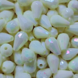 50pcs Premium Crystal Teardrop Beads with Iridescent Rainbow Effect - Ideal for DIY Crafts and Jewelry Making--	B0F7829WJD