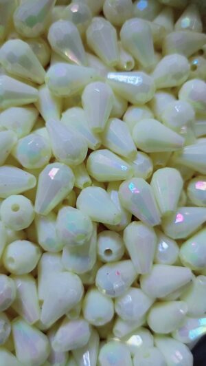 50pcs Premium Crystal Teardrop Beads with Iridescent Rainbow Effect - Ideal for DIY Crafts and Jewelry Making--	B0F7829WJD