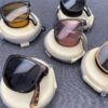 Fashion Folding Sunglasses Women's Designer Glasses UV400 Eyewear Lady Retro Sun Glasses Women's Goggles L14.5Cm brown -B0DG8MQJ61