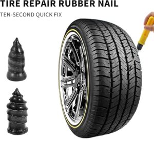 10Pcs Tire Repair Rubber Nail Tubeless Tyre Repair Rubber Nails Kit,Vacuum Tire Repair Nail Puncture Repair Nail Self-Service Tire Repair Fast Repair Tool for Motorcycle Bike Car,1xScrewdriver (S)-B09L1451QJ