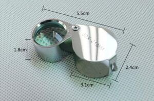B018V46B4A--Aiernuo Loupes 10x Glass Jeweler Loupe Loop Eye Magnifier Magnifying Magnifier Metal Body Silver (10x21mm)