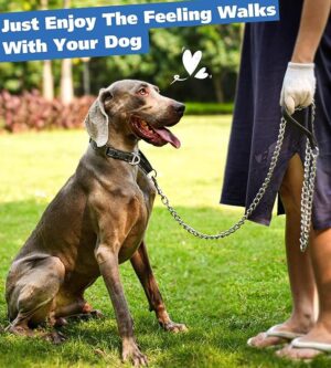 B0FB9D1RB9- Heavy Duty Dog Leash,4FT/6FT Metal Pet Lead with Stainless Steel Links and Comfortable Handle for Medium & Large Size Dogs (Red, 48" * 1.20M)