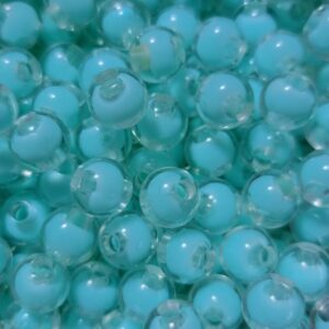 MySouqEg Store 50pcs Transparent Plastic Beads with Sky Blue Core Polymer Clay ٍ Assorted Slice Beads for Women Girls Jewelry Making Handmade DIY Bracelet Necklace Hair Clip Accessories (Round Ball)--B0F77PKSW1