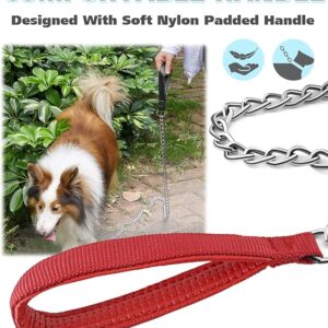 81X1bJLbnRL._AC_SX679_ B0FB9D1RB9- Heavy Duty Dog Leash,4FT/6FT Metal Pet Lead with Stainless Steel Links and Comfortable Handle for Medium & Large Size Dogs (Red, 48" * 1.20M)