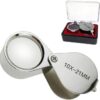 B018V46B4A--Aiernuo Loupes 10x Glass Jeweler Loupe Loop Eye Magnifier Magnifying Magnifier Metal Body Silver (10x21mm)