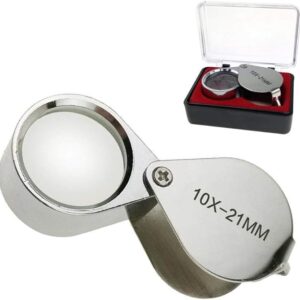 B018V46B4A-MySouq-Aiernuo Loupes 10x Glass Jeweler Loupe Loop Eye Magnifier Magnifying Magnifier Metal Body Silver (10x21mm)
