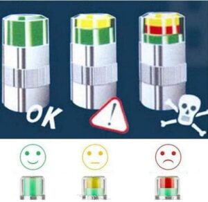-Cars Tire Air Pressure Monitor 3 Colors Alert Indicator Valve Cap Gauge - Set of 4 Pieces-B091BTR67Z