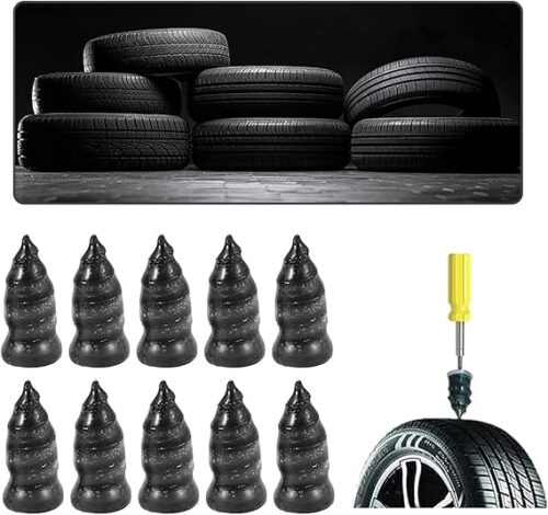 MySouq-QRJ 10Pcs Tire Repair Rubber Nail Tubeless Tyre Repair Rubber Nails Kit,Vacuum Tire Repair Nail Puncture Repair Nail Self-Service Tire Repair Fast Repair Tool for Motorcycle Bike Car,1xScrewdriver (S)-B09L1451QJ
