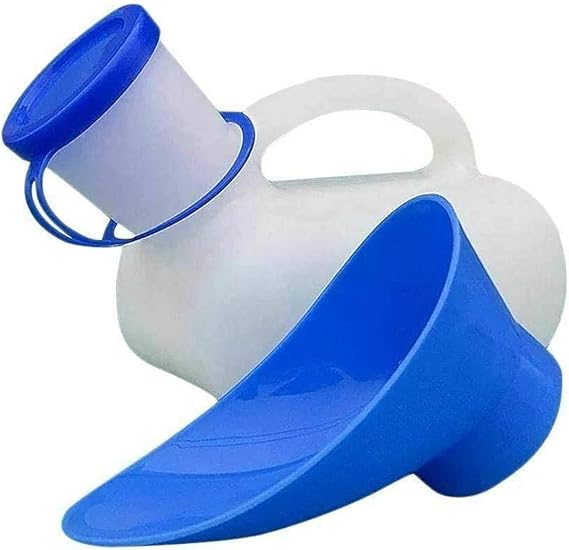 MySouq-Unisex Potty Urinals for Car, Toliet Urinal Pot for Men and Women, Portable Pee Bottle, With a Lid and Funnel, Leakproof Urinals for Car, Travel-B09TXK4X41
