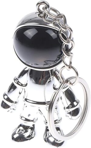 1 PC Creative New 3D Astronaut Space Alien Keychain Alloy Gift For Gadgets For Keychain Holder (Silver)-B0BXTW68QV