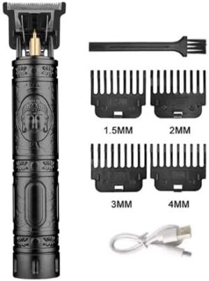 [1Pcs-Black Buddha-no box] Professional Hair Trimmer Wireless Electric Hair Clipper Beard Shaver Men Hair Cutting Machine Barber For Men Haircut Style-B0CRQQJWKK