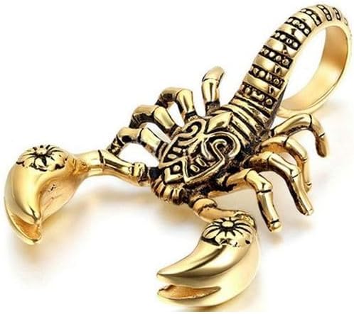 MySouq.Store (Gold color) Men Hip Hop Jewelry Scorpio Long Chain (gold) Color Scorpion Pendant Necklace for Men Women Punk Rock Christmas Jewelry Gift-B0CVG2KZ2F