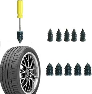 Tyre Repair Rubber Nails,Tubeless Tyre Repair Kit,Car Tyre Puncture Emergency Repair Kit Flat Tire Tools Plug Tubeless (10)-B0DJG5BY57
