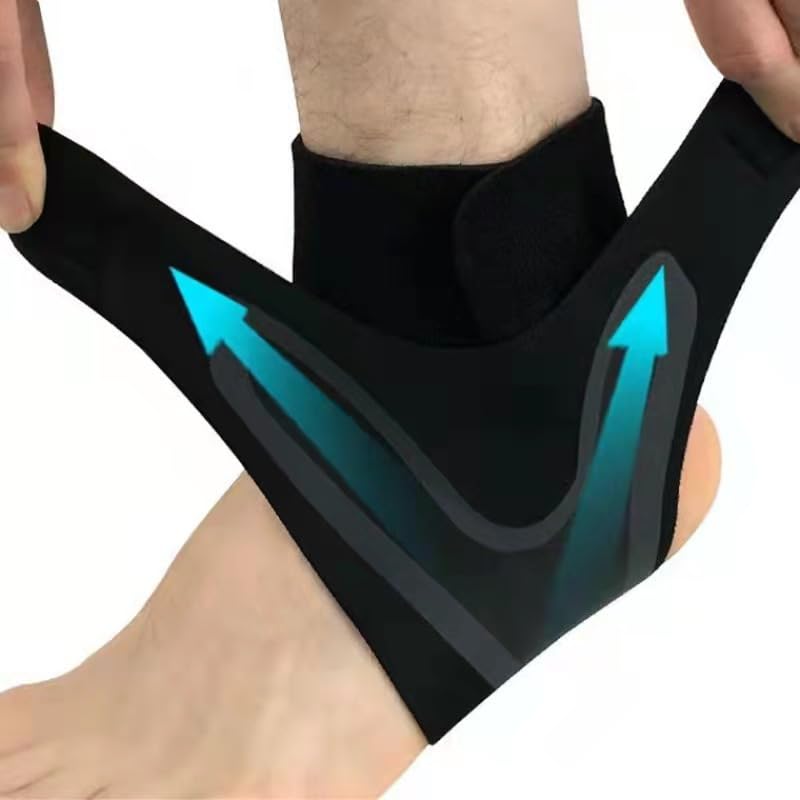 MySouq-Store 1 Pcs Ankle Brace Adjustable Compression Ankle Support Elastic Ankle Guard Pain Relief Strap Basketball Ankle Brace Support (X-Large, Right)-B0DKNY52BY
