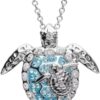 [1Pcs ] New Fashion Accessories One Big and One Small Turtle Pendant Necklace for Women Cute Animal Necklace Party Gift Jewelry Silver Color X Blue-B0DQ2KTNZB
